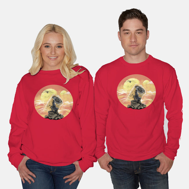 Wanderer Above The Sea Of Sand-Unisex-Crew Neck-Sweatshirt-zascanauta