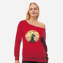 Wanderer Above The Sea Of Sand-Womens-Off Shoulder-Sweatshirt-zascanauta