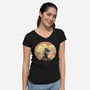 Wanderer Above The Sea Of Sand-Womens-V-Neck-Tee-zascanauta