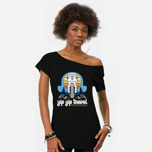 Yip Yip Travel-Womens-Off Shoulder-Tee-Logozaste