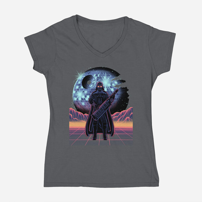 Synth Lord-Womens-V-Neck-Tee-rmatix