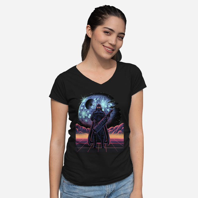 Synth Lord-Womens-V-Neck-Tee-rmatix