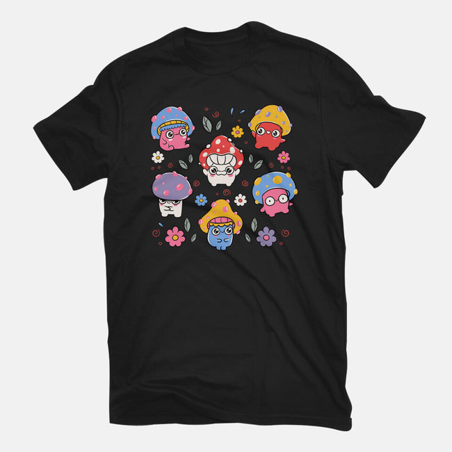 Cute But Psychedelic Mushrooms-Mens-Basic-Tee-tobefonseca