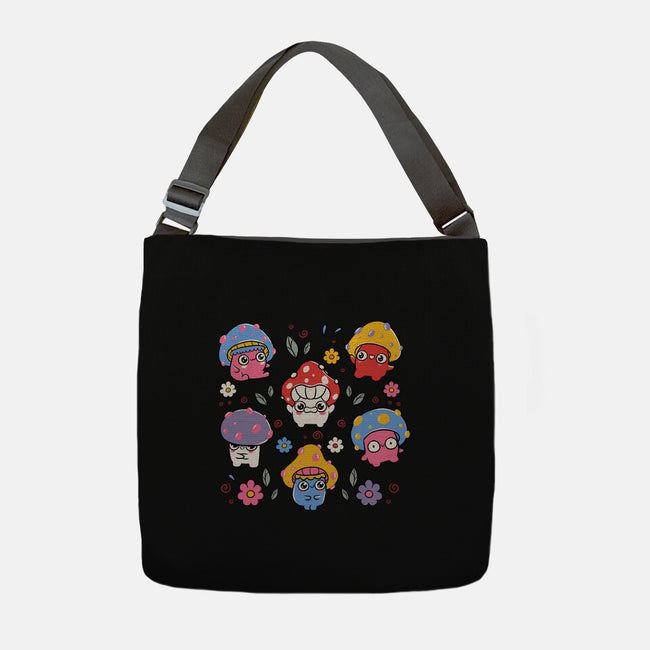 Cute But Psychedelic Mushrooms-None-Adjustable Tote-Bag-tobefonseca