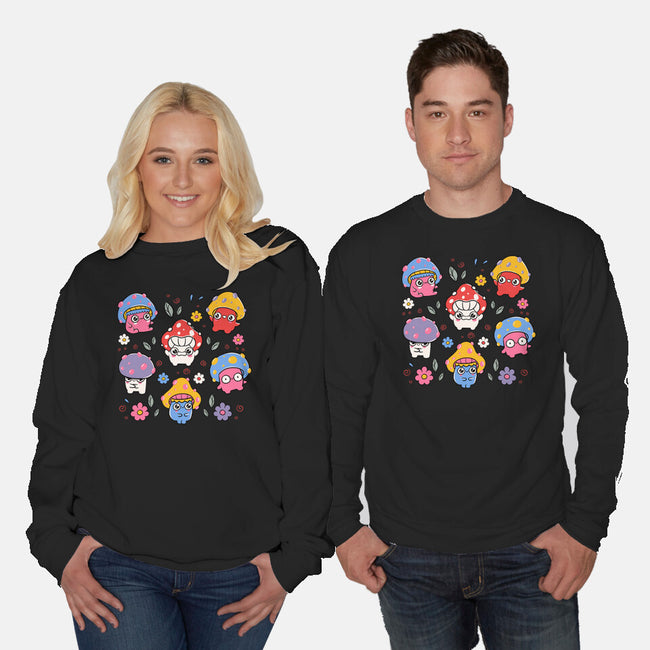 Cute But Psychedelic Mushrooms-Unisex-Crew Neck-Sweatshirt-tobefonseca