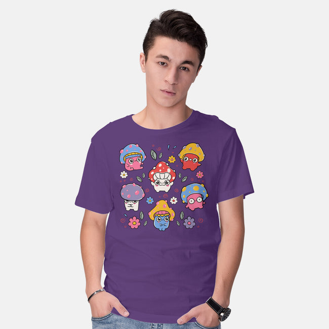 Cute But Psychedelic Mushrooms-Mens-Basic-Tee-tobefonseca