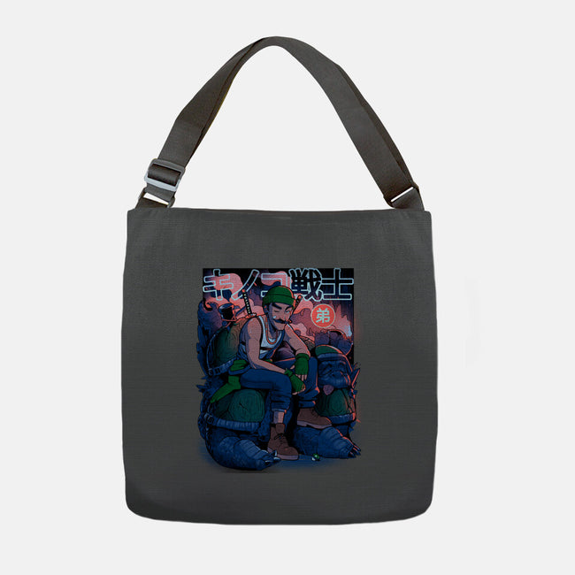 Green Mushroom Brother-None-Adjustable Tote-Bag-Bruno Mota