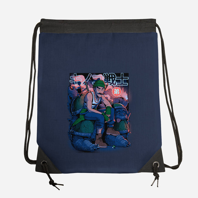 Green Mushroom Brother-None-Drawstring-Bag-Bruno Mota