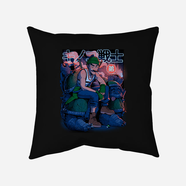 Green Mushroom Brother-None-Non-Removable Cover w Insert-Throw Pillow-Bruno Mota