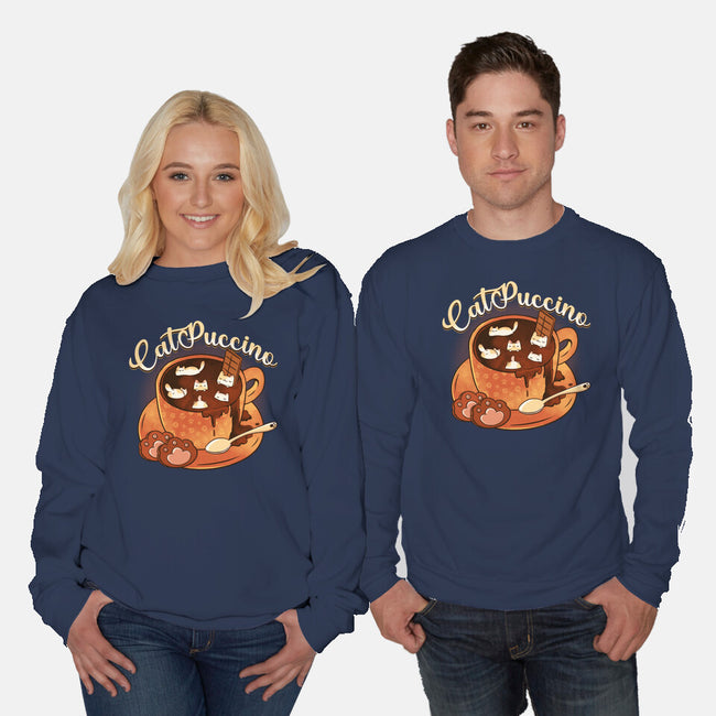 Catpuccino Kawaii Kittens-Unisex-Crew Neck-Sweatshirt-tobefonseca