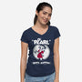 Lil Pearl-Womens-V-Neck-Tee-Nemons