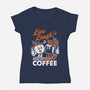 Live Laugh Coffee-Womens-V-Neck-Tee-Nemons