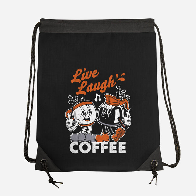 Live Laugh Coffee-None-Drawstring-Bag-Nemons