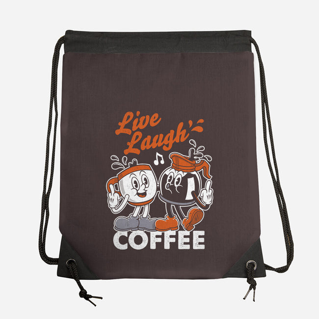 Live Laugh Coffee-None-Drawstring-Bag-Nemons