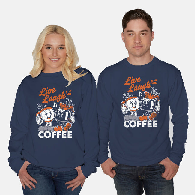 Live Laugh Coffee-Unisex-Crew Neck-Sweatshirt-Nemons