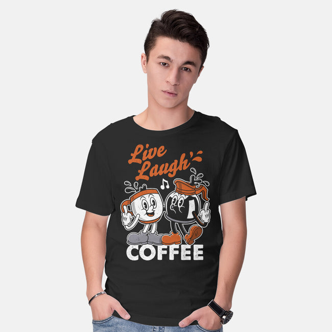 Live Laugh Coffee-Mens-Basic-Tee-Nemons