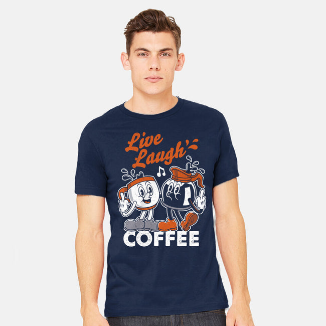 Live Laugh Coffee-Mens-Heavyweight-Tee-Nemons