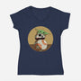 Bite My Robot-Womens-V-Neck-Tee-nickzzarto