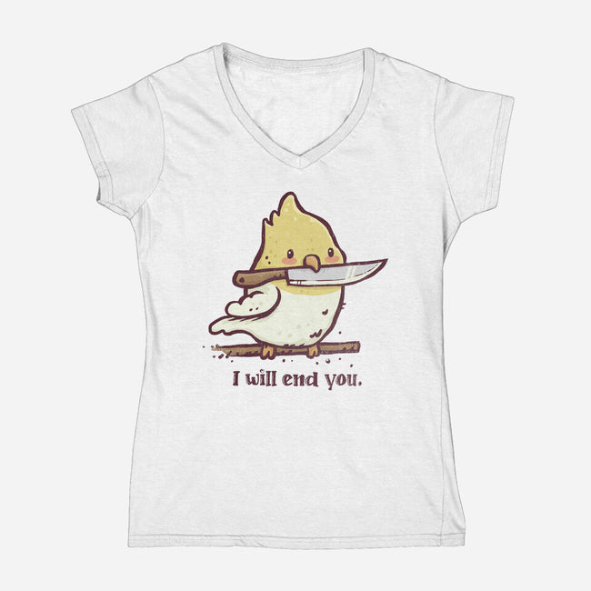 I Will End You-Womens-V-Neck-Tee-kg07