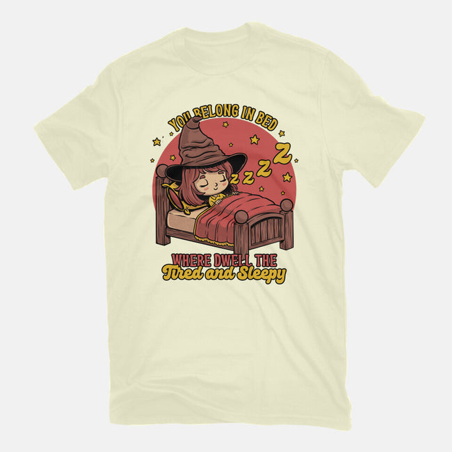 Witch Sleeping In Bed-Mens-Basic-Tee-Studio Mootant