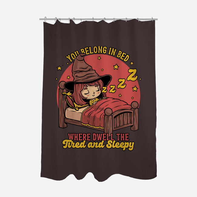 Witch Sleeping In Bed-None-Polyester-Shower Curtain-Studio Mootant