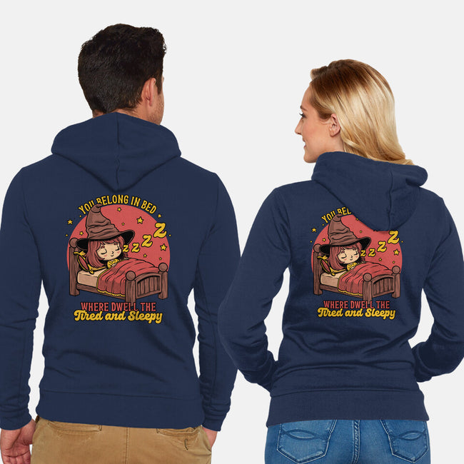 Witch Sleeping In Bed-Unisex-Zip-Up-Sweatshirt-Studio Mootant