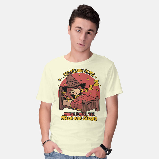 Witch Sleeping In Bed-Mens-Basic-Tee-Studio Mootant