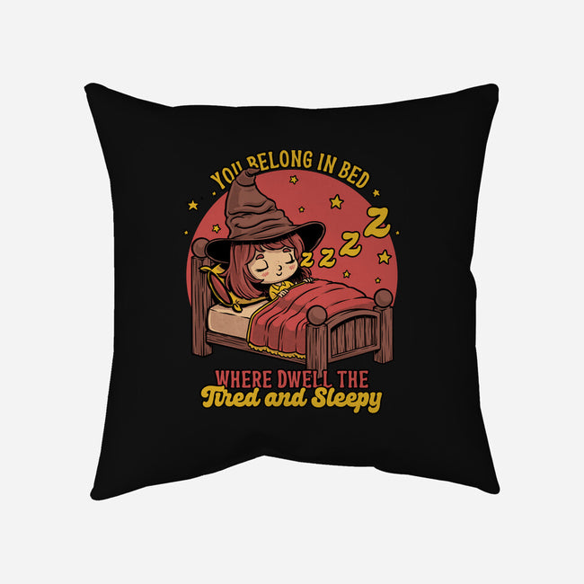 Witch Sleeping In Bed-None-Removable Cover-Throw Pillow-Studio Mootant