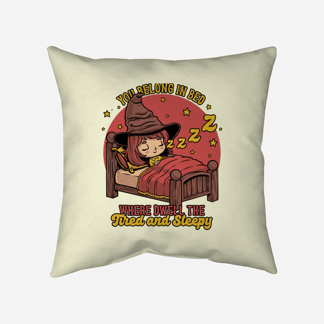 Witch Sleeping In Bed-None-Removable Cover-Throw Pillow-Studio Mootant