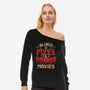 All I Need Is Pizza And Horror Movies-Womens-Off Shoulder-Sweatshirt-eduely