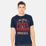 All I Need Is Pizza And Horror Movies-Mens-Heavyweight-Tee-eduely