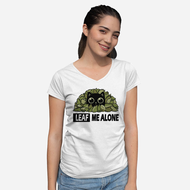 Leaf Me Alone-Womens-V-Neck-Tee-erion_designs