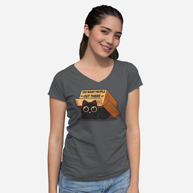 Too Many People Out There-Womens-V-Neck-Tee-erion_designs