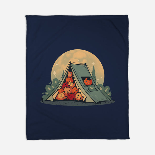 Cat Camping-None-Fleece-Blanket-erion_designs
