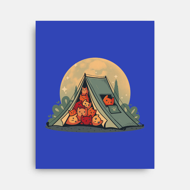 Cat Camping-None-Stretched-Canvas-erion_designs