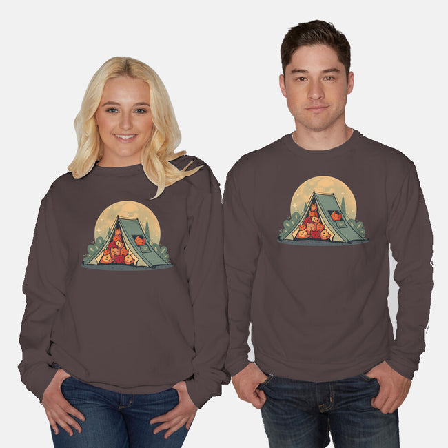 Cat Camping-Unisex-Crew Neck-Sweatshirt-erion_designs