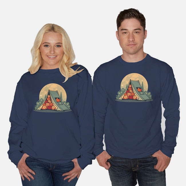 Cat Camping-Unisex-Crew Neck-Sweatshirt-erion_designs