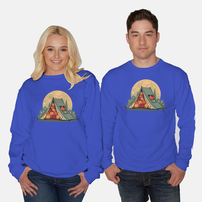 Cat Camping-Unisex-Crew Neck-Sweatshirt-erion_designs