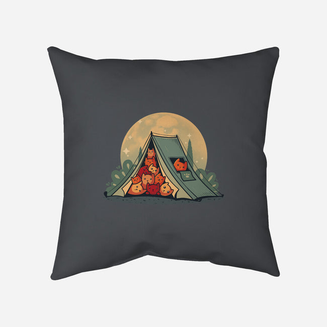 Cat Camping-None-Removable Cover w Insert-Throw Pillow-erion_designs