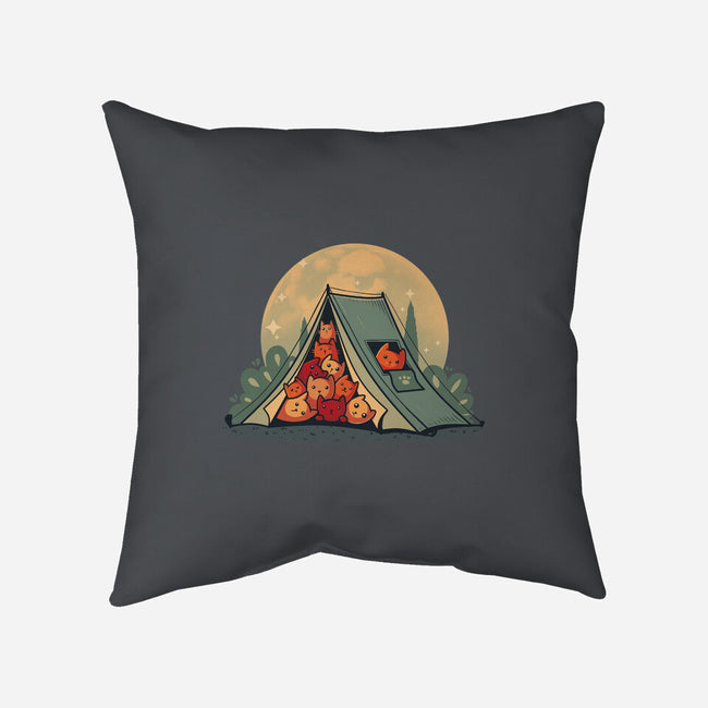 Cat Camping-None-Removable Cover-Throw Pillow-erion_designs