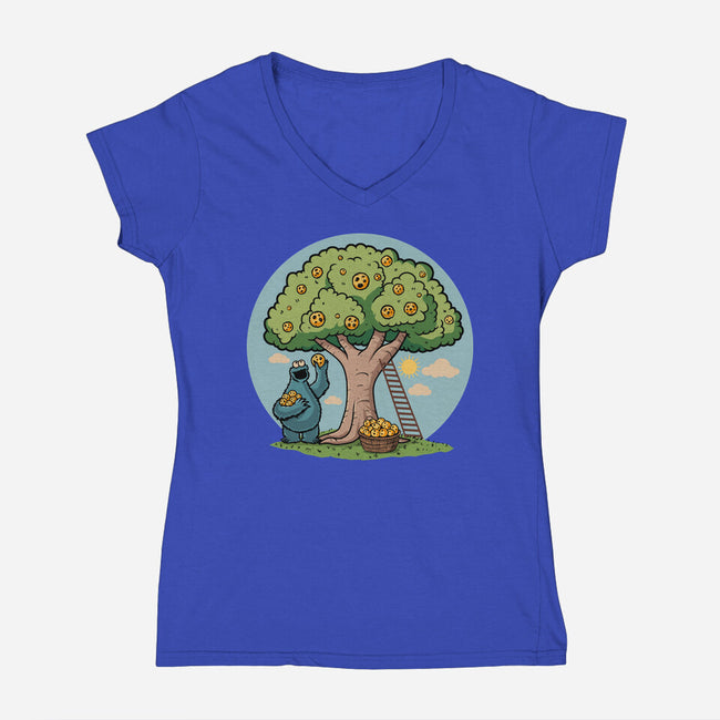 Cookie Tree-Womens-V-Neck-Tee-erion_designs