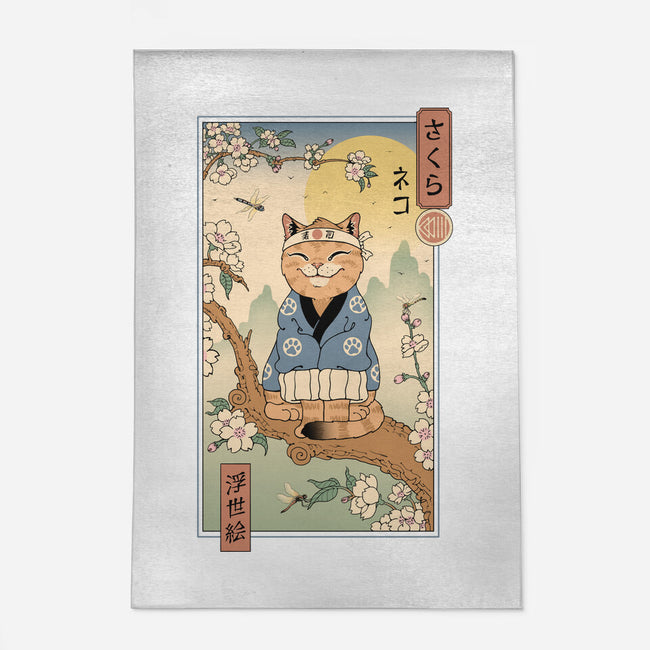 Meowster In Sakura Branch-None-Indoor-Rug-vp021