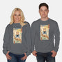 Meowster In Sakura Branch-Unisex-Crew Neck-Sweatshirt-vp021