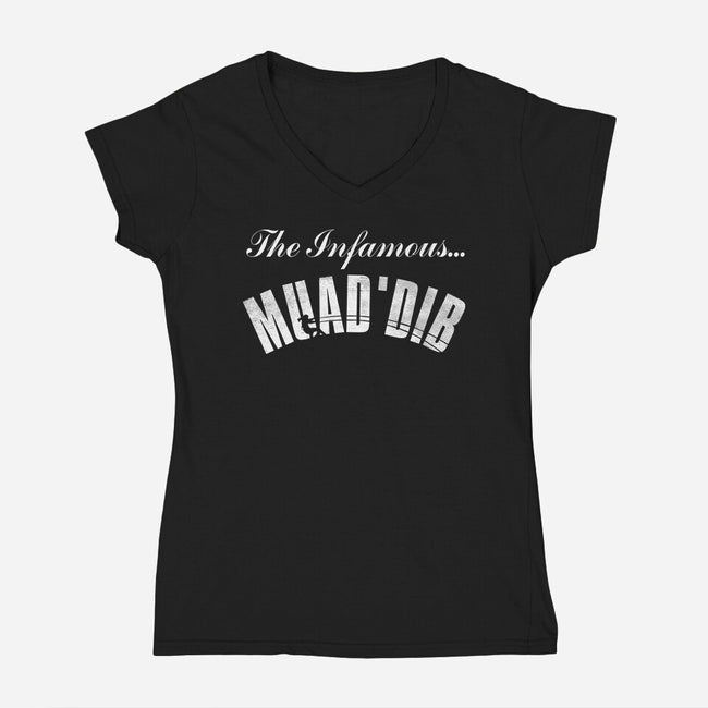 The Infamous MuadDib-Womens-V-Neck-Tee-rocketman_art