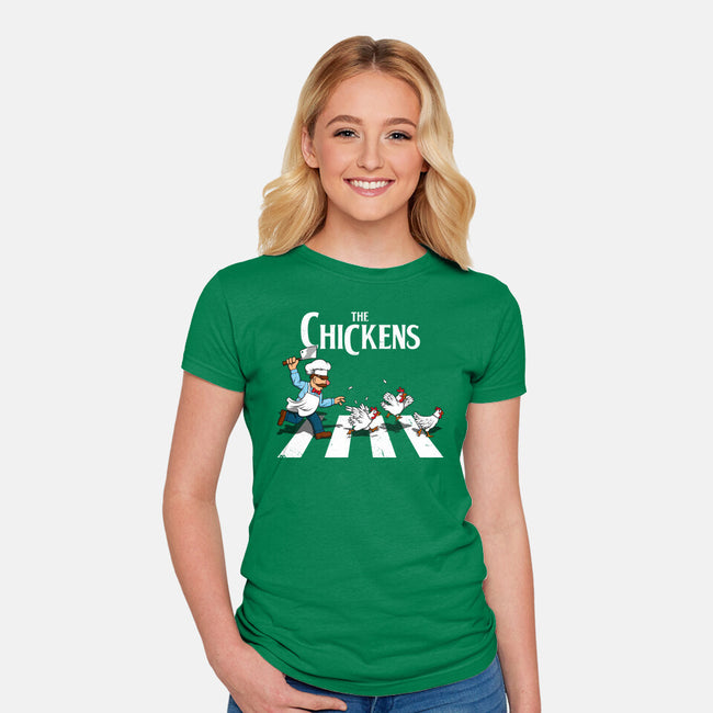 The Chickens-Womens-Fitted-Tee-drbutler