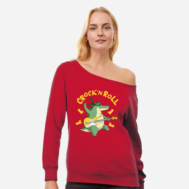 Crock N Roll-Womens-Off Shoulder-Sweatshirt-Tri haryadi