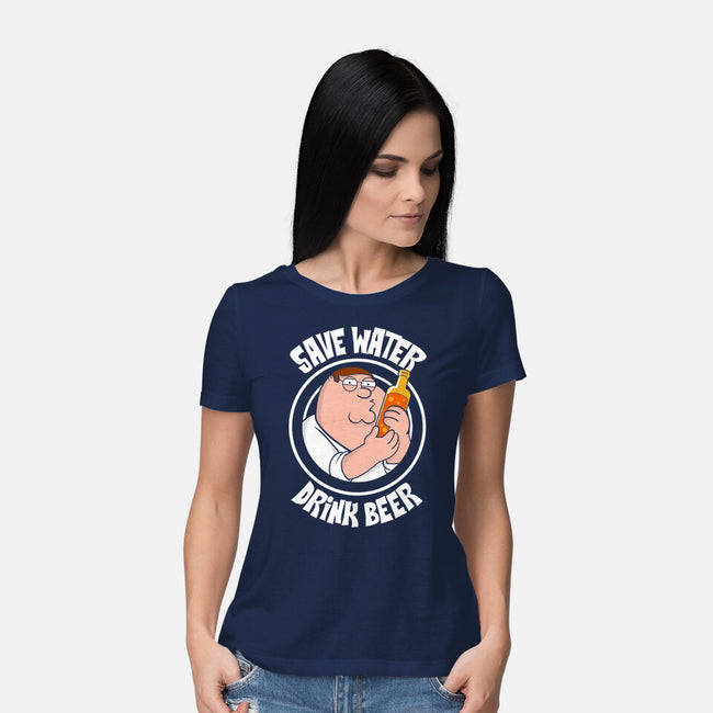 Save Water Drink Beer-Womens-Basic-Tee-turborat14