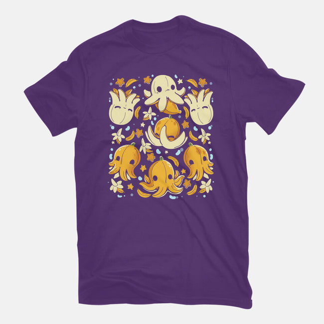 Banana Octopus-Womens-Fitted-Tee-Vallina84