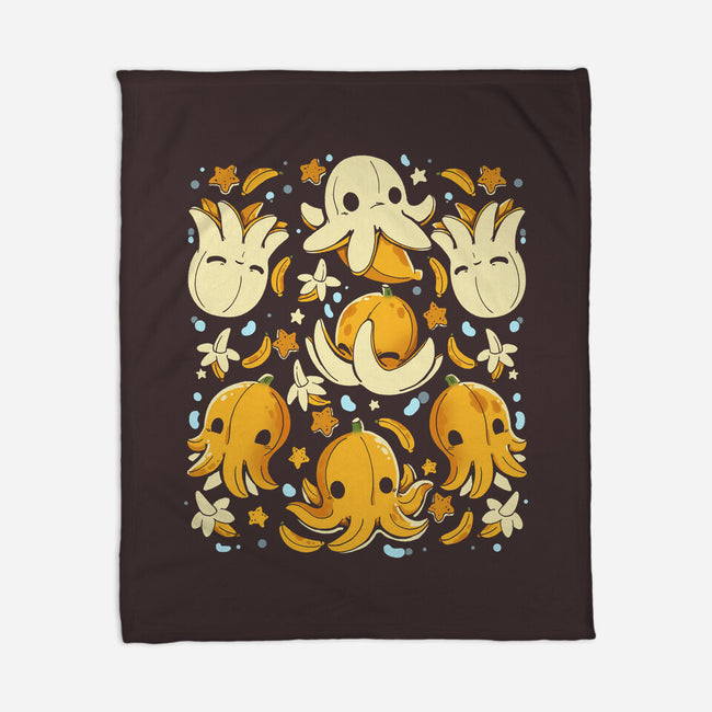 Banana Octopus-None-Fleece-Blanket-Vallina84