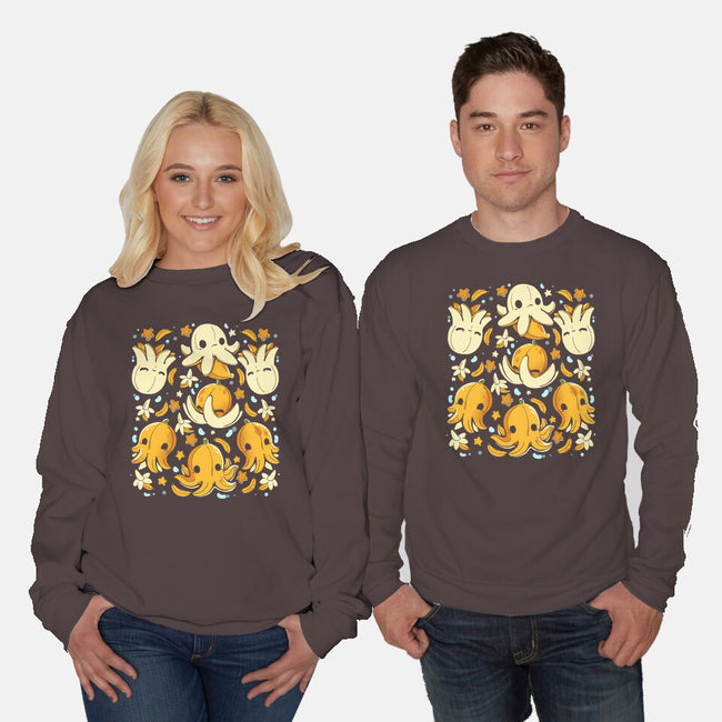 Banana Octopus-Unisex-Crew Neck-Sweatshirt-Vallina84